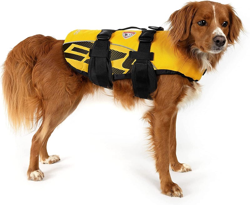 Ezydog DFD Dog Life Jacket - Adjustable Swimming Safety Vest with Reflective Trim & Durable Grab Handle - 50% More Flotation Material - Small, Yellow - Image 2